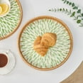 thumbnail image 2 of LZLINGMEI Round Rattan Tray for Home Decor 11.8 inch, Modern and Boho Decor Serving Tray with Mother of Pearl Inlay, Wicker Basket for Coffee Table, Hand Woven Decorative Tray Plates, 2 of 7