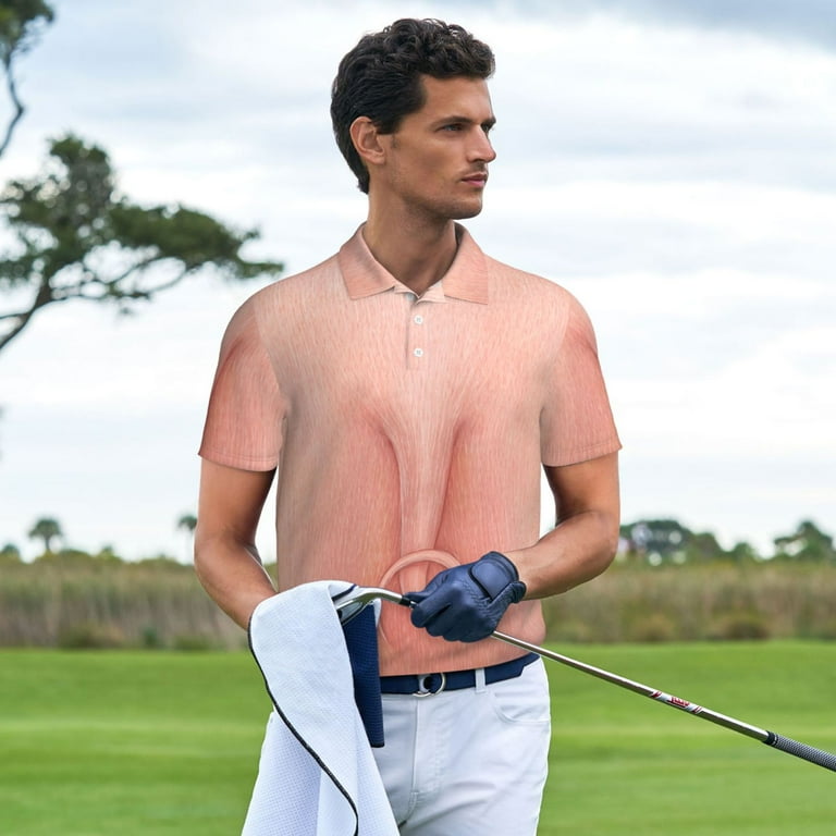 Zeuib Pig'S Tail Print Men's Athletic Fit Golf Polo Shirt