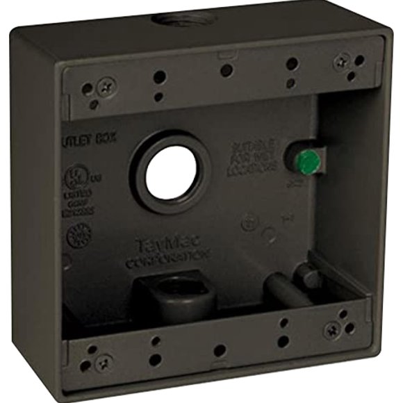 Caja de conexiones TayMac DB350Z 11 x 11 cm resistente a la intemperie color bronce