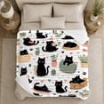 thumbnail image 5 of Playful Black Cats Yarn Hearts Whimsical, Playful Pet Portrait Pattern, Warm Flannel Blanket for Living Room and Reading Nook, Cat Lovers Thanksgiving Gift, Pet Lover Home Decor, 5 of 9