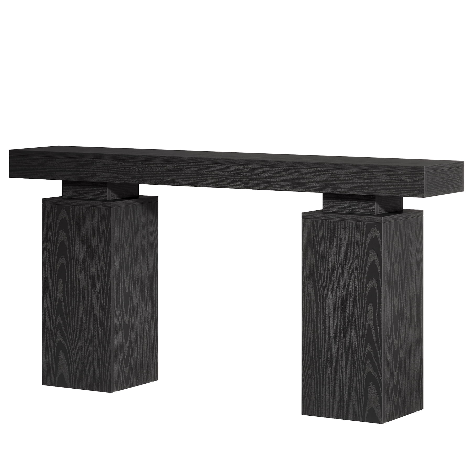 Fnova 63" Farmhouse Console Table, Long Wood Entryway Table for Foyer, Easy Assembly, Hallway Accent Furniture Behind Couch, Living Room Decor Stand