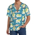 thumbnail image 1 of Balery Cute Polar Bear Fishing Camisa Casual de Manga Corta con Botones para Hombre, Texturizada, Estilo Cubano, para Playa, Verano-Medium, 1 of 5