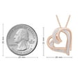 thumbnail image 6 of AFFY Round Cut White Natural Diamond Double Heart Pendant Necklace In 14K Rose Gold Over Sterling Silver (0.10 cttw, I-J Color, I2-I3 Clarity) With 18" Chain, 6 of 7