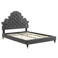 thumbnail image 3 of Modway Gwyneth Performance Velvet Queen Platform Bed in Charcoal, 3 of 10
