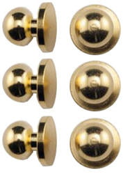 - #05532-1:12 Scale 6 pack Brass Finish - Dollhouse Miniature Knobs 