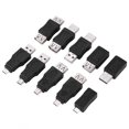 thumbnail image 1 of Paquete de 10 adaptadores USB 2.0 múltiples, conectores convertidores micro/mini macho/hembra, 1 of 7