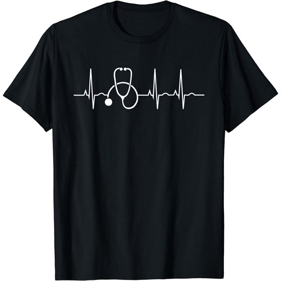 Stethoscope Heartbeat EKG Nurse Medical Doctor Cool Nursing T-Shirt