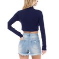 thumbnail image 6 of Made by Olivia Women's Solid Long Sleeve Mock Neck Solid Crop Top T Shirt, 6 of 6