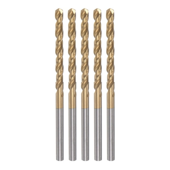 Unique Bargains 5 Pack 3.4mm Titanium Coated M42 High Speed Steel 8% Cobalt (HSS-E) Twist Drill Bits