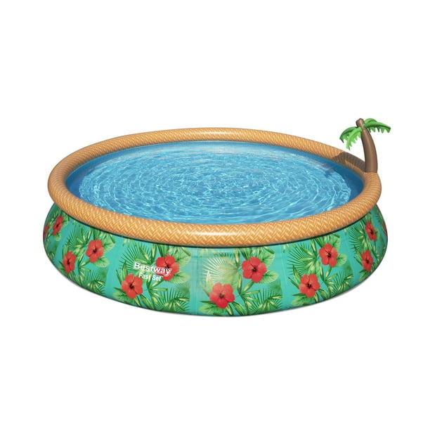 Bestway Fast Set Paradise Palms Round Inflatable Pool Set L X W X H 179 92 X 179 92 X 33 07 Inches Walmart Com Walmart Com