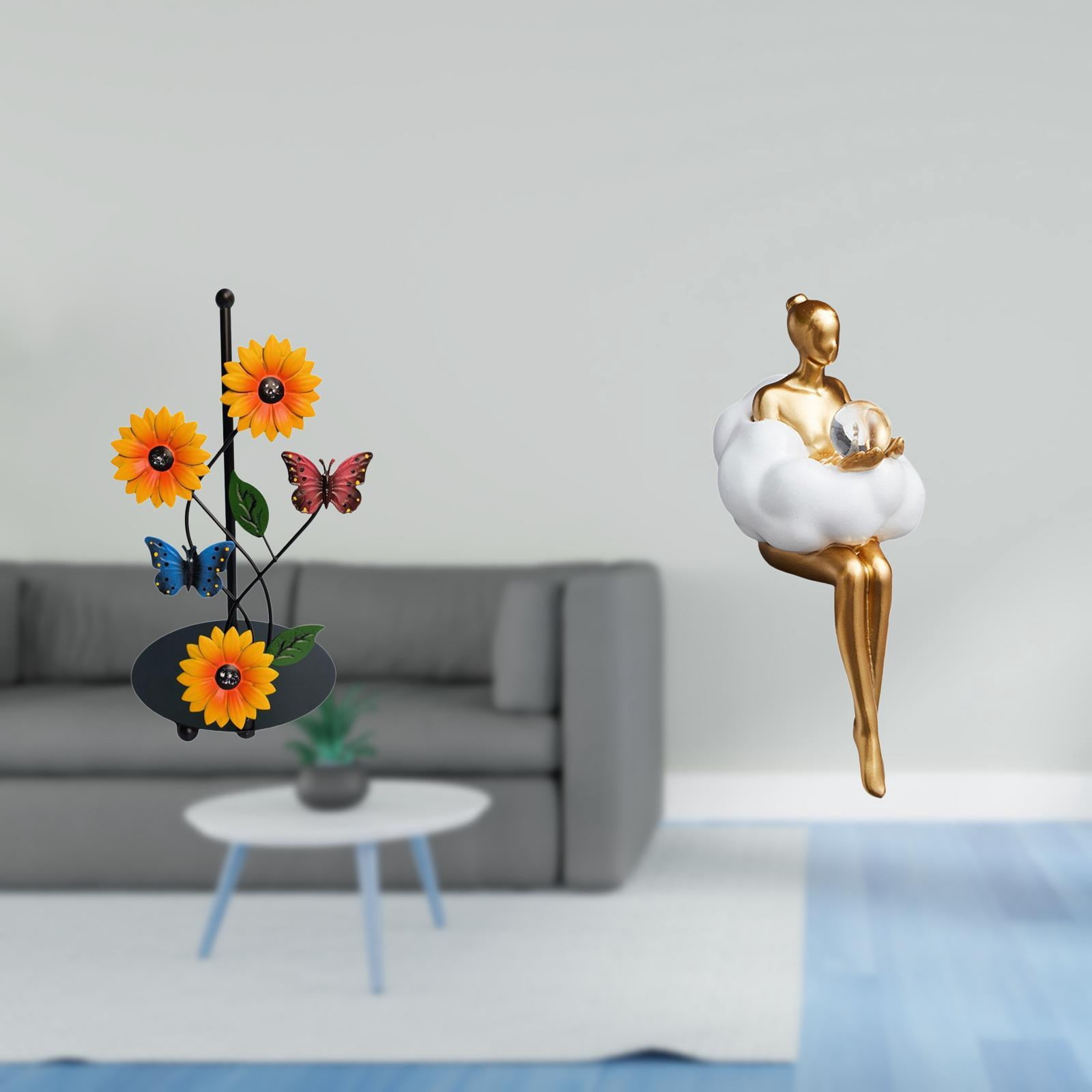 Fiocias Toilet Paper Holder Paper Towel Holder Countertop Art Statue Figurine Art Statue Decor Abstract Art Sculpture Figurine Crafted From Iron And Resin Lig