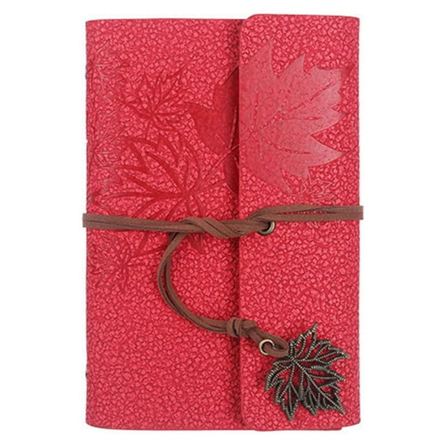 PENGXIANG Loose-leaf Refillable Notebook Lightweight Portable Notebook for Travelers Writers Brown A7