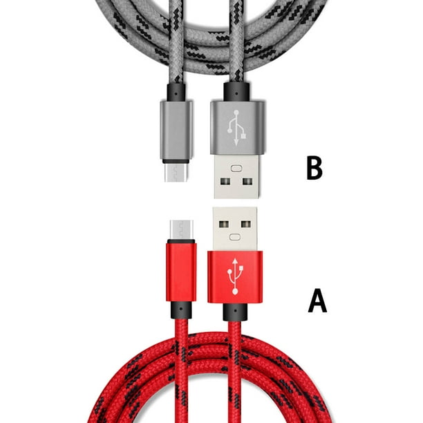 Inteprter Cable USB C, cargador rápido, cable de carga trenzado de nailon tipo C para Cable A52 A72 S10, Cables Usb tipo C Teléfono y Comunicación Oro tirano