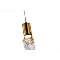 thumbnail image 3 of Living Design 1 Light Gold Metal LED Pendant With A Clear Crystal Stone, 3 of 5