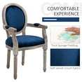 thumbnail image 4 of HOMCOM Vintage Dining Chair with Round Back, Thick Sponge Padded Seat and Section Armrest with Wood Frame, Blue, 4 of 9