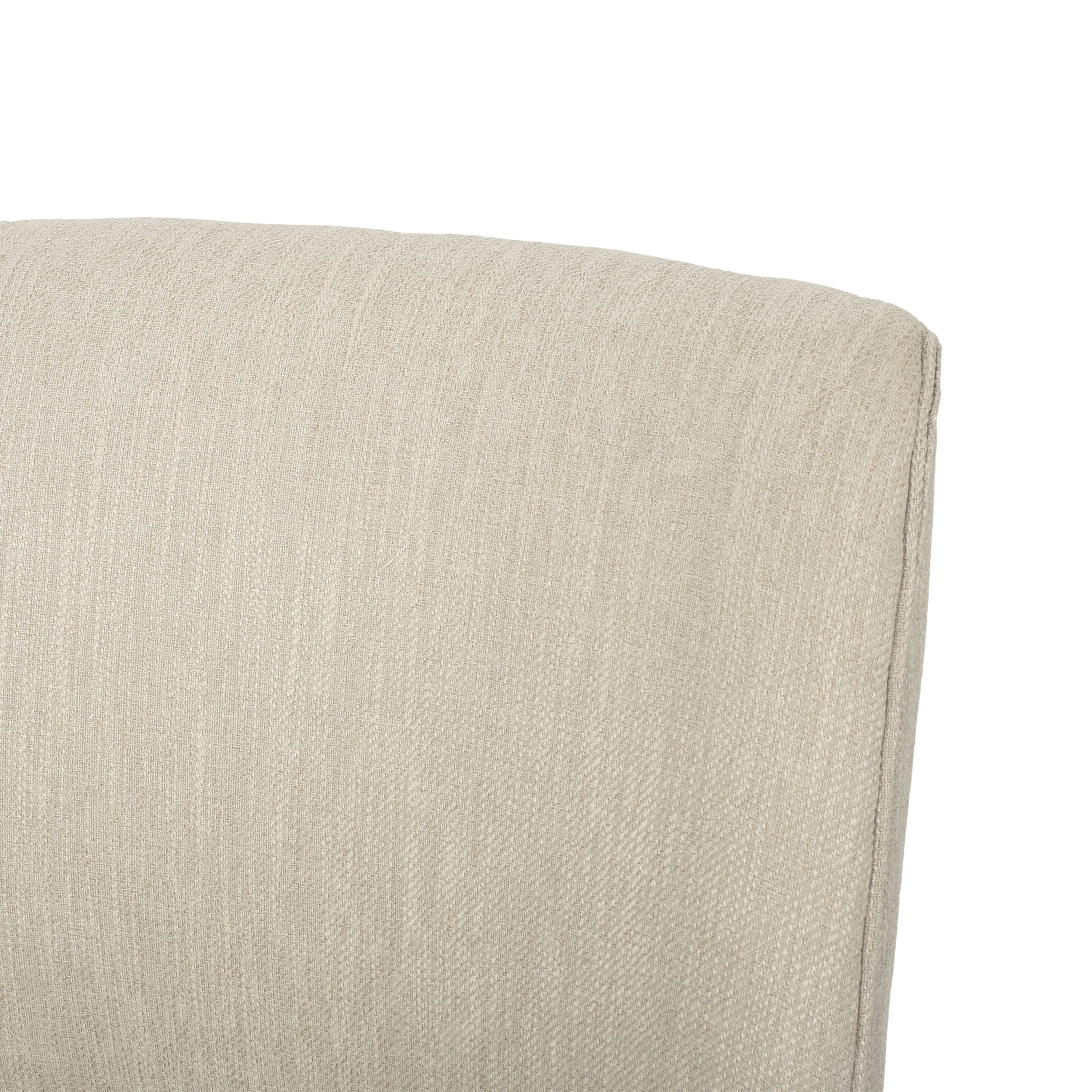 Noble House Elmore Fabric Upholstered Wood Dining Chairs, Set of 2, Beige and Weathered Natural