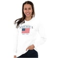 thumbnail image 5 of Americana Classic United States Flag Plus Size Long Sleeve Graphic Tee Shirt Brisco Brands 2X, 5 of 6