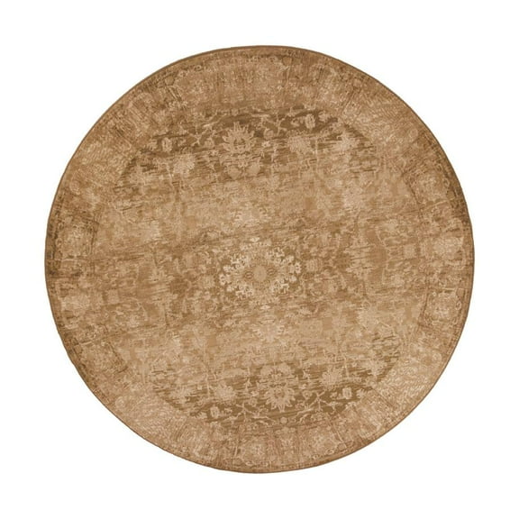 HomeRoots 352532 7 ft. 7 in. Round Polypropylene Beige Area Rug