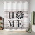 thumbnail image 6 of No Hook Shower Curtain with Built-in Rings - Vintage Windmill HOME Washable Waterproof Fabric Bathroom Curtains for Hotel,Rentals, 66 X 72 Inch Long , Rustic Farmhouses Wood, 6 of 9