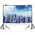 thumbnail image 1 of YUSDECOR 7x5ft Beautiful Winter Landscape with Snow Covered Trees Christmas Snowflake Photography Backdrops Polyester Photography Props Studio Photo Booth Props, 1 of 3