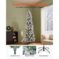 thumbnail image 5 of 6ft Prelit Flocked Artificial Christmas Tree with 240 Colorful LED Lights 11 Lighting Modes 635 Branch Tips for Home Office Party Holiday Decoration, 5 of 6
