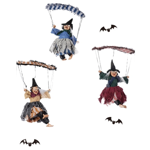 AKEGAMN Halloween Outdoor Decoration Foot Animated Hovering Witch Sound And Activation Sensors Scary Props House Decoration Garden Courtyard Interior Decora a - A design creates a terrifying witch f