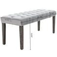 thumbnail image 2 of Jopath Upholstered Tufted Bench Ottoman , Velvet Dining Bench Bedroom Bench Footrest Stool Accent Bench for Entryway Dining Room Living Room, Light Gray, 2 of 6