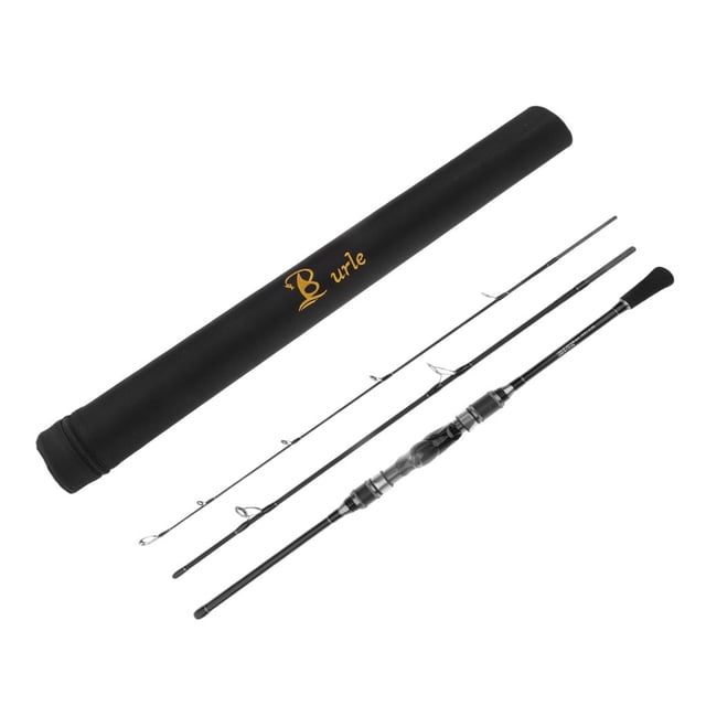 Caña con Tubo de Varilla Giratorio Atención Gran Pescado Diversión Pesca , Negro, 1.8m Macarena Spinning Fishing Rod