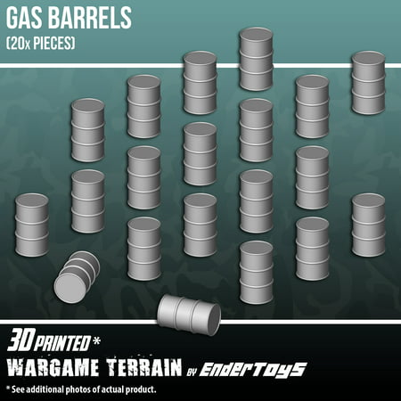 Gas Barrels, Terrain Scenery for Tabletop 28mm Miniatures Wargame, 3D Printed and Paintable, (Best Miniature Wargames 2019)