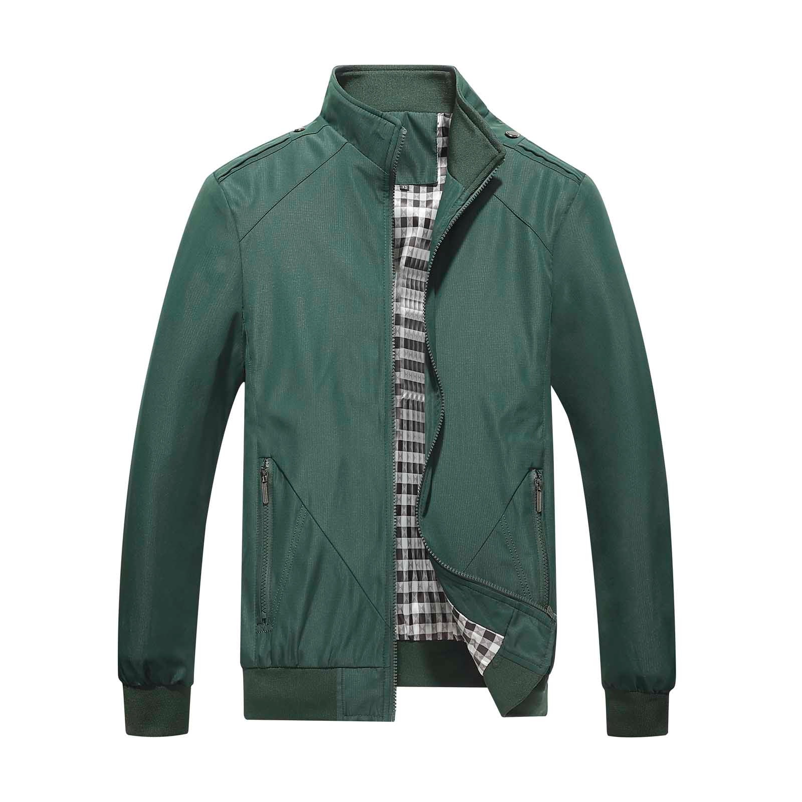 Jienlioq Men Casual Windbreaker Thin Lightweight Outwear Sportswear Solid Jacket Coat Windbreaker Other