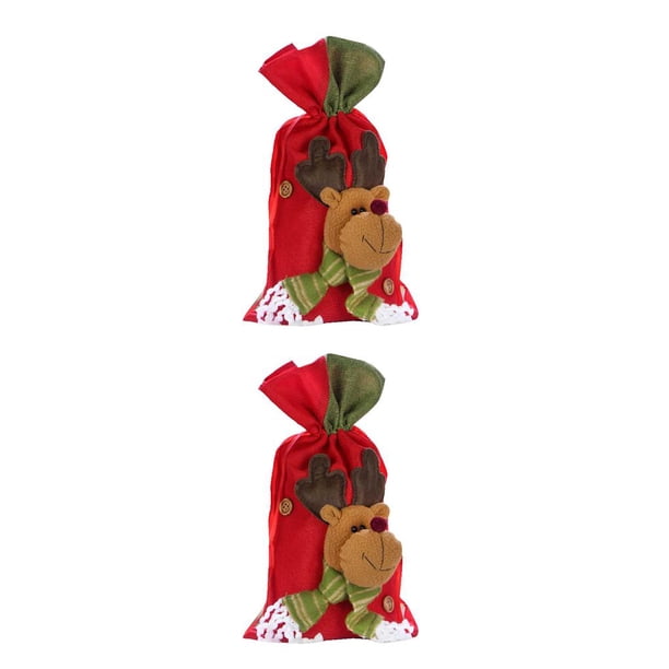 Inteprter Bolsa de regalo pequeña de Navidad Reno Muñeco de nieve Papá Noel Cordón Bolsa de galletas de caramelo Bolsa de regalo de decoración de Type5 NO5 Inteprter CBP080970