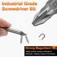 thumbnail image 4 of 3pcs PZ1/PZ2/PZ3 Broca de destornillador 1/4" Vástago hexagonal 25mm/1" Longitud Magnética Phillips Ranurada Puntas hexagonales de acero S2 Broca de destornillador de grado industrial, 4 of 7