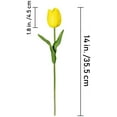Goodwill 20 Pcs Artificial Yellow Tulip Flowers Faux Tulip Stems PU