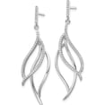 thumbnail image 2 of Sterling Silver Rhodium-Plated Cz Dangle Leaf Earrings (48.91 X 12.96) Made In China qe15702, 2 of 5