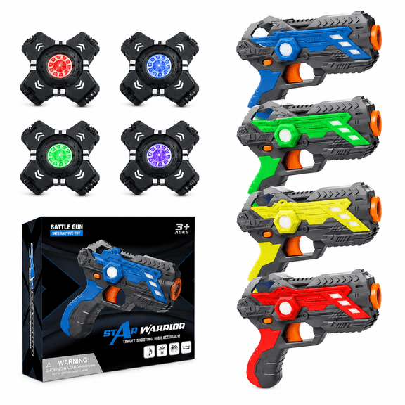UUSUOO Shooting Tag Set for Kids,Infrared Toy Set of 4 Shooting Tag Vest,Shooting Games 4 Players Indoor Outdoor Play,Christmas Birthday Gift for Kids Ages 6-12