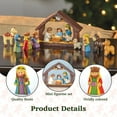 thumbnail image 3 of Holiday Peak Handpainted Resin Tabletop Nativity Scene - Set Includes 5"x6" Manger, Plus 8 Nativity Pieces - Perfectly Sized Christmas Decoration, 3 of 8