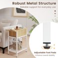 thumbnail image 5 of Giantex End Table w/Charging Station, Sofa Side Table w/Storage Shelf for Small Space, Natural, 5 of 6