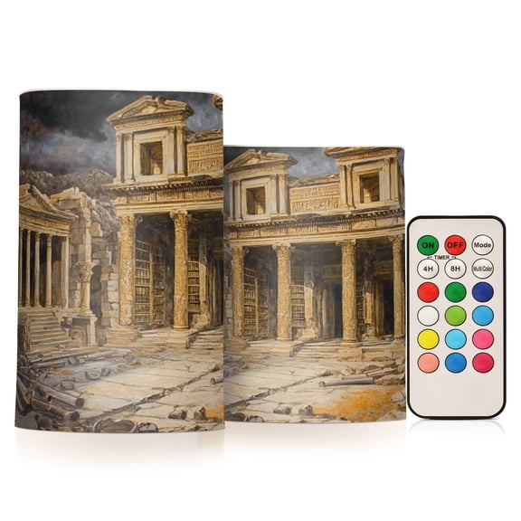 BZSMCE Flameless Candles LED Lights Ancientd Palace Painting Creativity Battery Candles