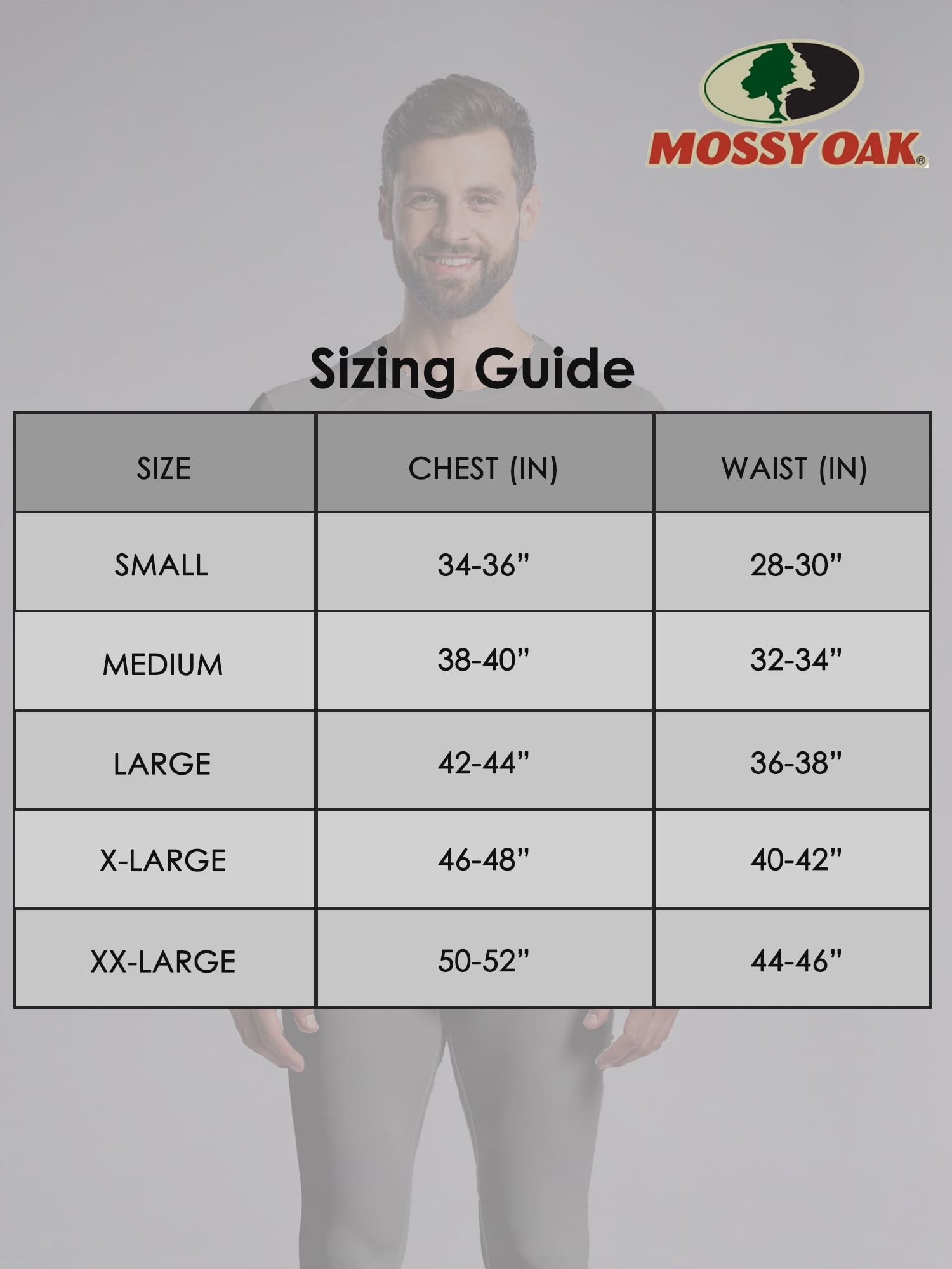 Mossy Oak Men’s Base Layers Set Compression Pants & Shirt Thermal Wear for Men, Grey Melange Small