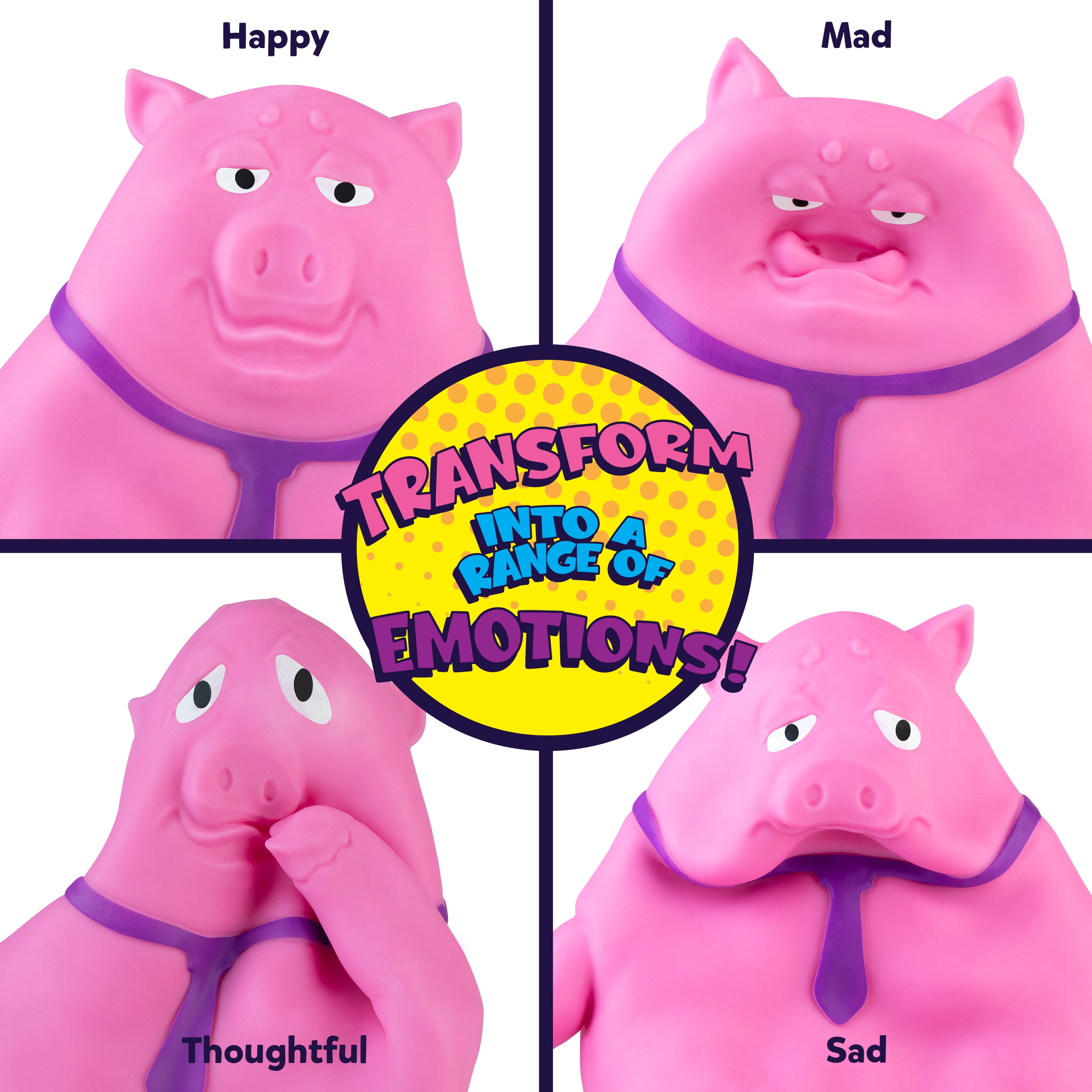 ORB‚Ñ¢ Funkee Animalz JUMBO Pig in Pink - Squishy Sensory Fidget