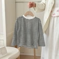 thumbnail image 2 of Bovxnpu Boys Girls Tops Long Sleeve Tees, Girls' Stripe Print Shirt Kids Basic Crewneck T-Shirts Top Fall Tops Tees Casual Sports Tee 2 Years, 2 of 5