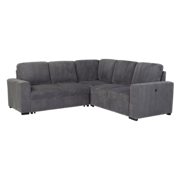 Global Furniture USA U2660 Gray Fabric Sectional FW/O Chaise and W/ Pullout