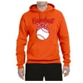 thumbnail image 2 of Wild Bobby, Cute Baseball Mom Ribbon Gift, Mother's Day, Unisex Graphic Hoodie Sweatshirt, Orange, Small, 2 of 3