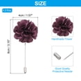 thumbnail image 2 of Uxcell 2Pcs Flower Boutonnieres Pin, Lapel Pin for Men Camellia Flower for Suit Wedding Graduation Anniversary Dark Purple, 2 of 6