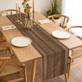 thumbnail image 3 of Table Runner 48 Inches Long for Kitchen Dining, Brown Wood Grain Dresser Scarf Farmhouse, Dining Table Decorations for Wedding/Parties, Retro Farmhouse Wooden Plank 13 x 48 In, 3 of 8
