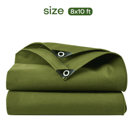 8 x 10 16 Oz Heavy Duty Canvas Tarps Cotton Canvas Tarpaulin Cover Tent Waterproof