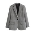 thumbnail image 2 of Breezora Women's Casual Single Button Blazer Lapel Open Front Long Sleeve Pocket Jacket S Size Black, 2 of 9