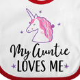 thumbnail image 4 of Inktastic My Auntie Loves Me Unicorn Girls Baby Bib, 4 of 4