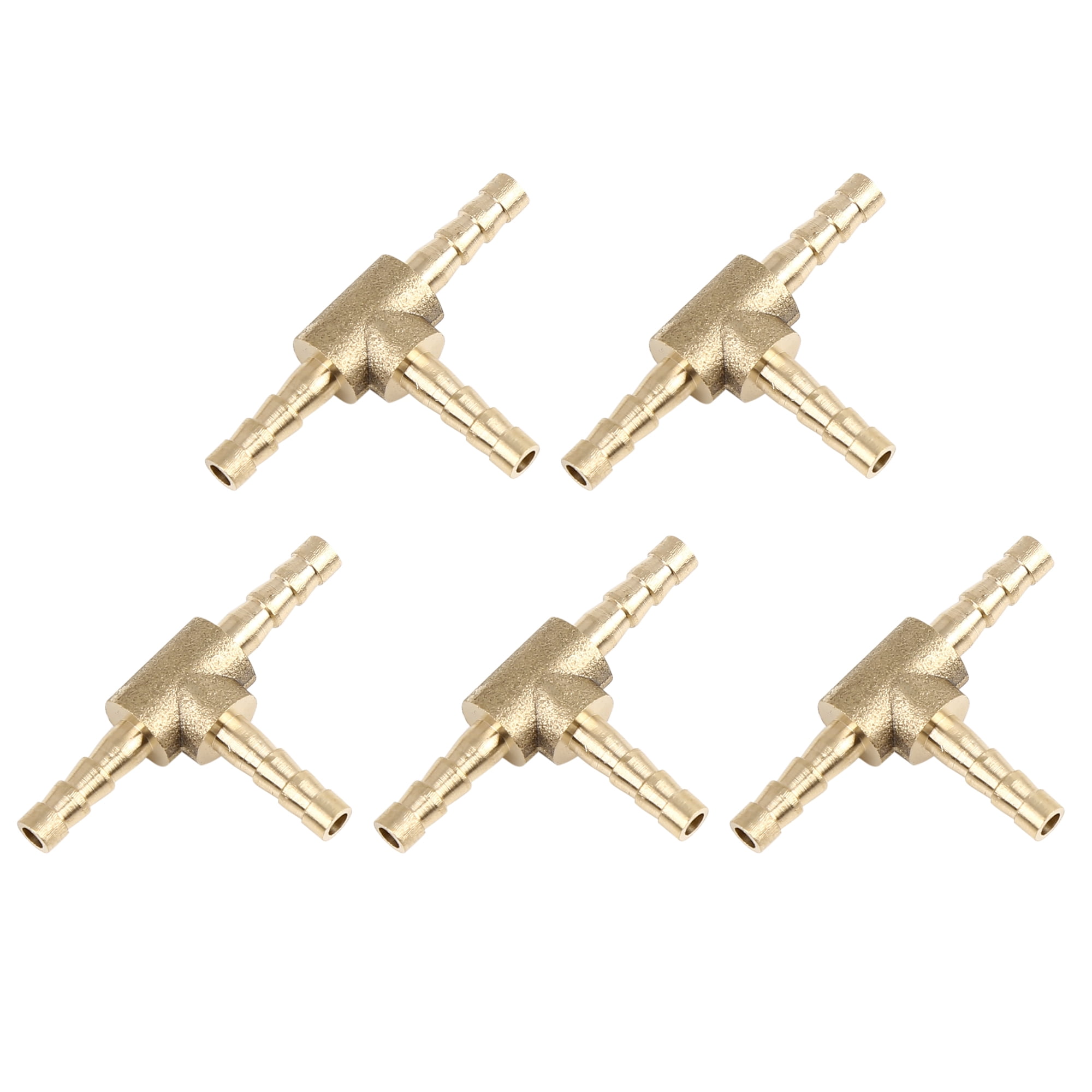 4mm Hose Barbed Brass 3 Way Tee Connector Thread Joiner Adapter for