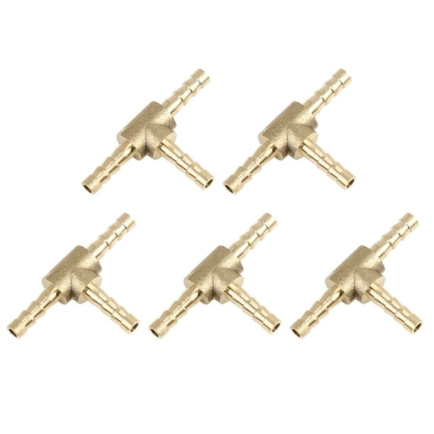 4mm Hose Barbed Brass 3 Way Tee Connector Thread Joiner Adapter for